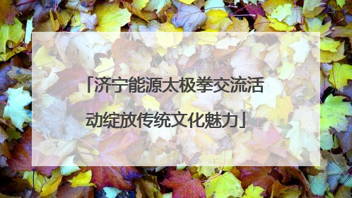 济宁能源太极拳交流活动绽放传统文化魅力