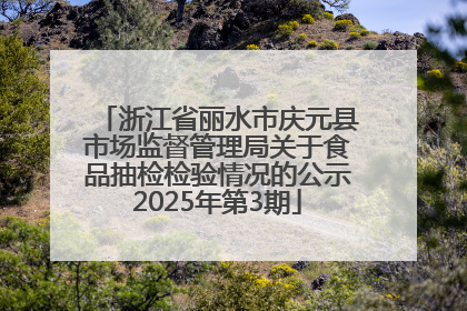 浙江省丽水市庆元县市场监督管理局关于食品抽检检验情况的公示2025年第3期