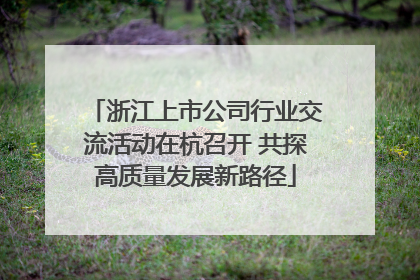 浙江上市公司行业交流活动在杭召开 共探高质量发展新路径