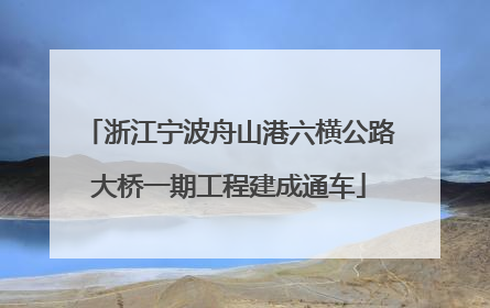 浙江宁波舟山港六横公路大桥一期工程建成通车