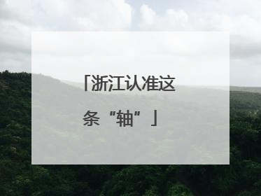 浙江认准这条“轴”