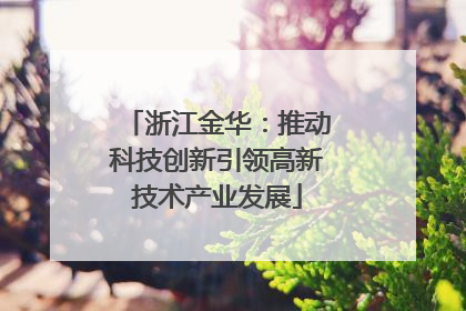 浙江金华：推动科技创新引领高新技术产业发展