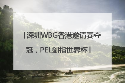深圳WBG香港邀请赛夺冠，PEL剑指世界杯