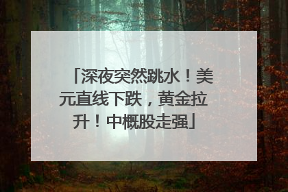 深夜突然跳水！美元直线下跌，黄金拉升！中概股走强