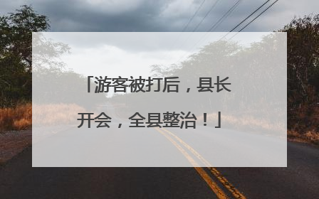 游客被打后，县长开会，全县整治！