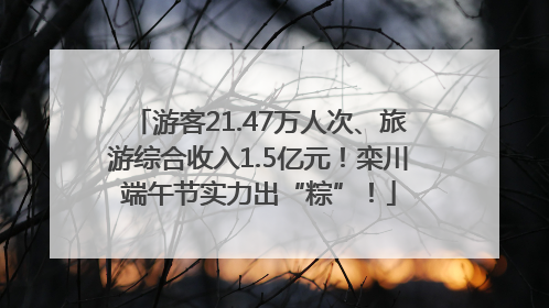 游客21.47万人次、旅游综合收入1.5亿元！栾川端午节实力出“粽”！