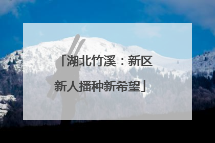 湖北竹溪：新区新人播种新希望