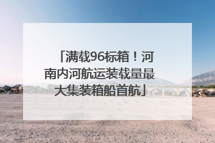 满载96标箱！河南内河航运装载量最大集装箱船首航