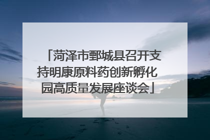 菏泽市鄄城县召开支持明康原料药创新孵化园高质量发展座谈会