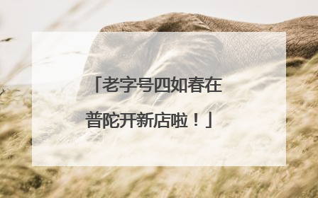 老字号四如春在普陀开新店啦！