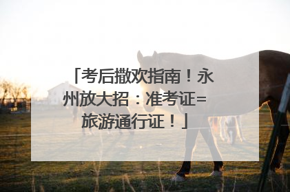考后撒欢指南！永州放大招：准考证=旅游通行证！