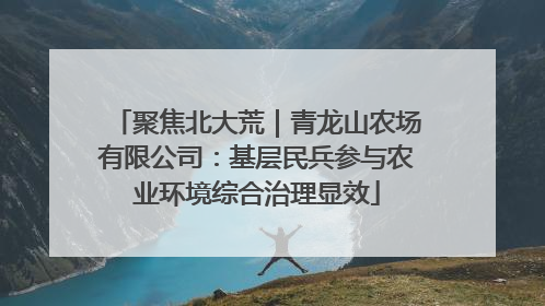 聚焦北大荒｜青龙山农场有限公司：基层民兵参与农业环境综合治理显效