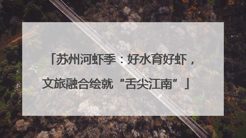 苏州河虾季：好水育好虾，文旅融合绘就“舌尖江南”