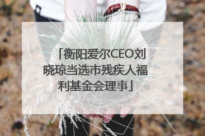 衡阳爱尔CEO刘晓琼当选市残疾人福利基金会理事