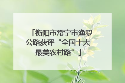 衡阳市常宁市渔罗公路获评“全国十大最美农村路”