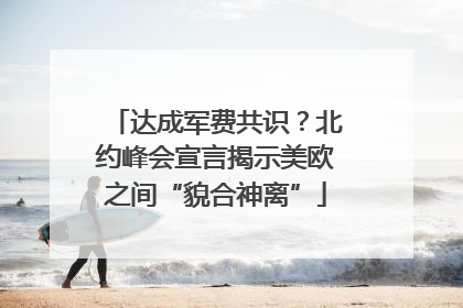 达成军费共识？北约峰会宣言揭示美欧之间“貌合神离”