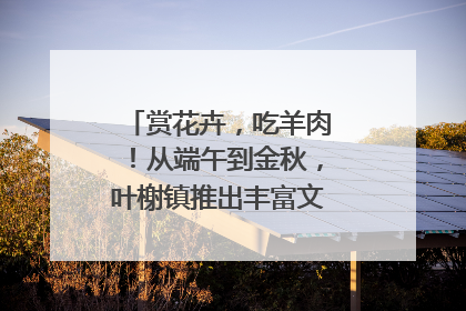 赏花卉，吃羊肉！从端午到金秋，叶榭镇推出丰富文旅活动邀您爽玩