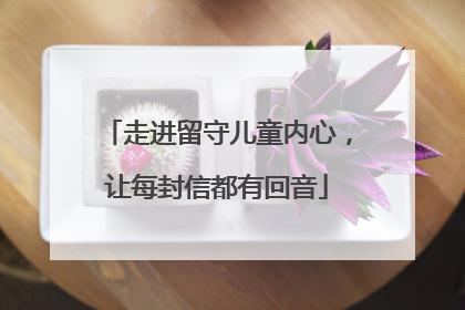 走进留守儿童内心，让每封信都有回音