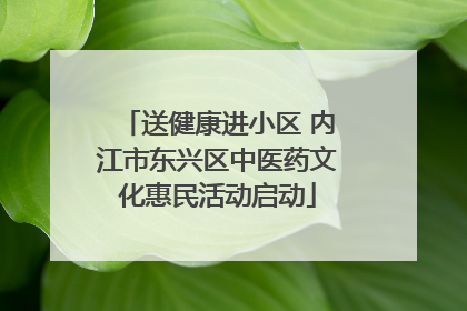 送健康进小区 内江市东兴区中医药文化惠民活动启动
