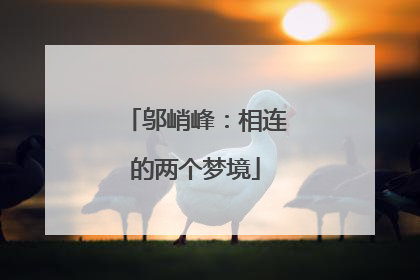 邬峭峰：相连的两个梦境