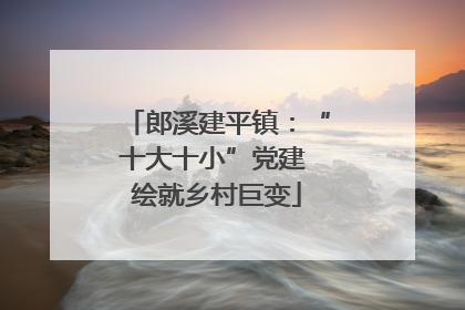 郎溪建平镇：“十大十小”党建 绘就乡村巨变