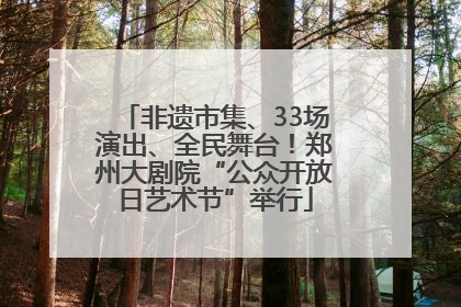 非遗市集、33场演出、全民舞台！郑州大剧院“公众开放日艺术节”举行