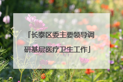 长泰区委主要领导调研基层医疗卫生工作