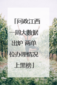 问政江西一周大数据出炉 两单位办理情况上黑榜