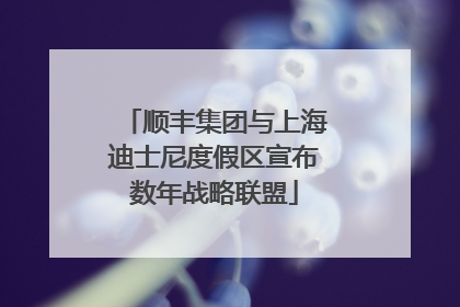 顺丰集团与上海迪士尼度假区宣布数年战略联盟