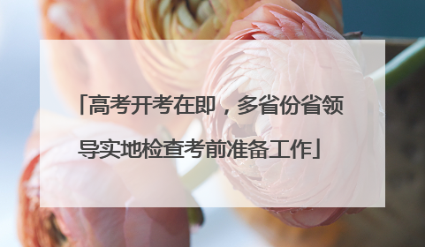 高考开考在即，多省份省领导实地检查考前准备工作