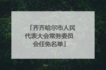齐齐哈尔市人民代表大会常务委员会任免名单