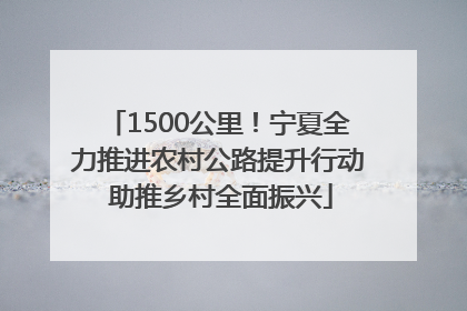 1500公里！宁夏全力推进农村公路提升行动 助推乡村全面振兴