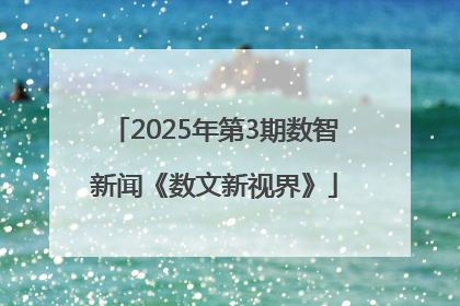 2025年第3期数智新闻《数文新视界》
