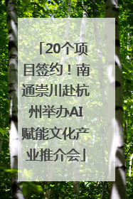 20个项目签约！南通崇川赴杭州举办AI赋能文化产业推介会