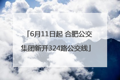 6月11日起 合肥公交集团新开324路公交线