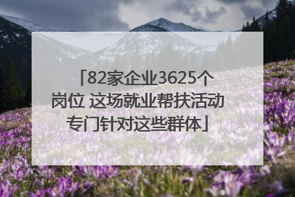 82家企业3625个岗位 这场就业帮扶活动专门针对这些群体